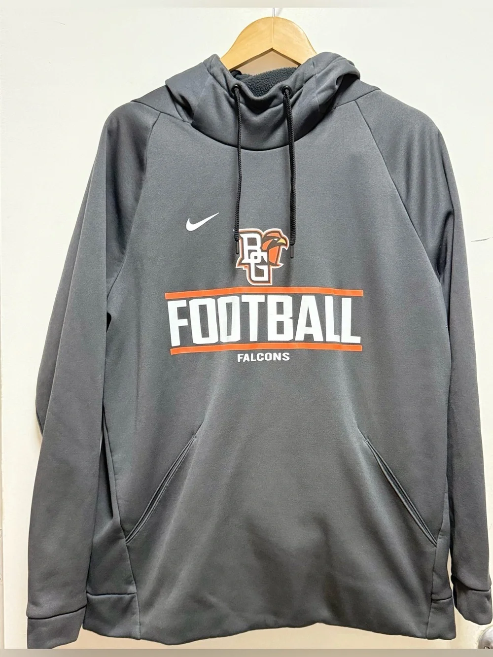 Nike Gray & Orange BGSU Falcons Football Hoodie